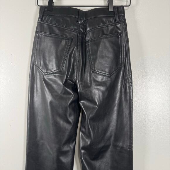 Abercrombie & Fitch Vegan Leather The 90s Straight Ultra High Rise Jeans 26/2 - Picture 8 of 13